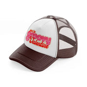 groovy love sentiments gs 01 brown trucker hat