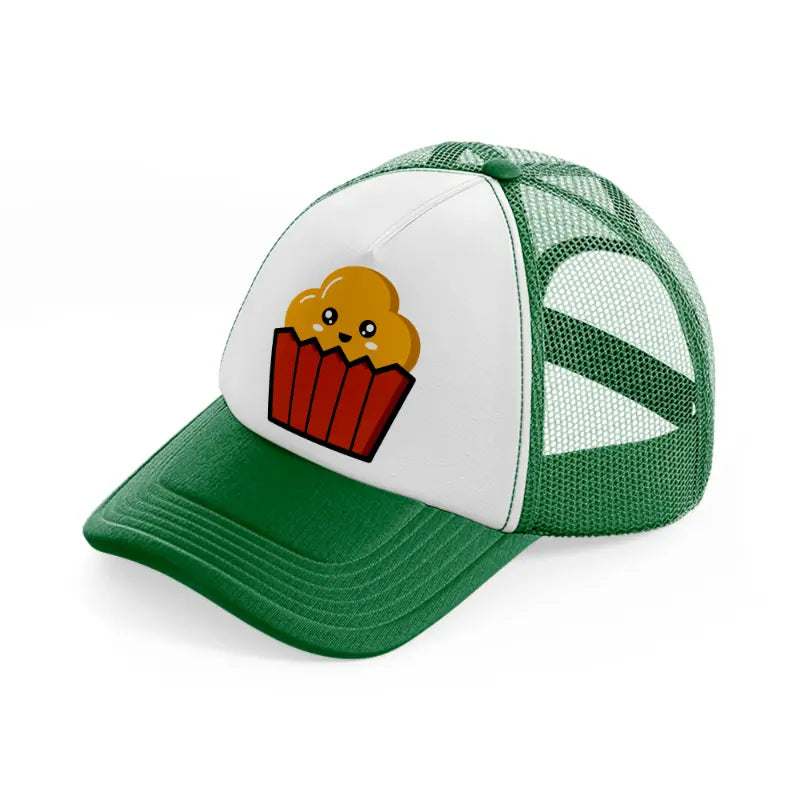 cupcake green and white trucker hat