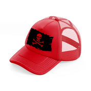 pirate flag red trucker hat