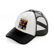 fishing retro black and white trucker hat
