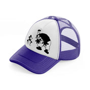 mickey willie smiling purple trucker hat
