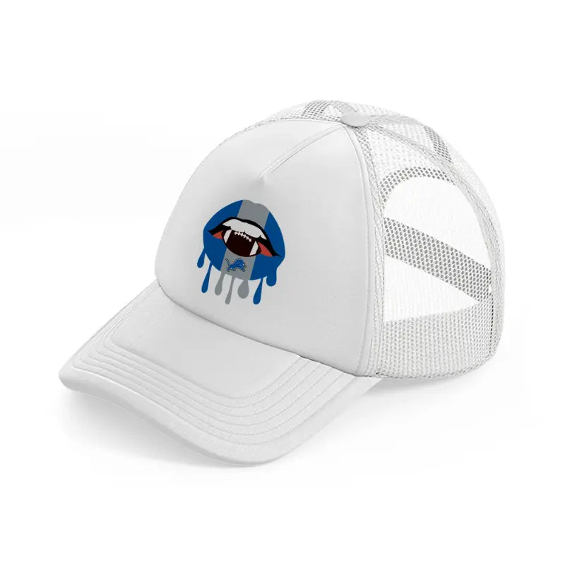 detroit lions mouth white trucker hat