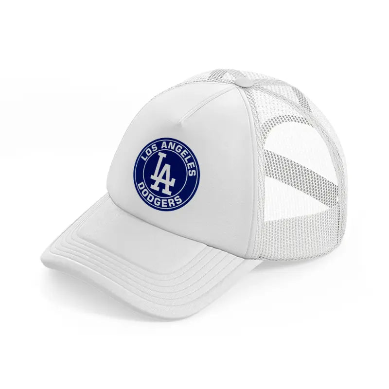 los angeles dodgers badge white trucker hat