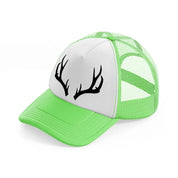 deer horn lime green trucker hat