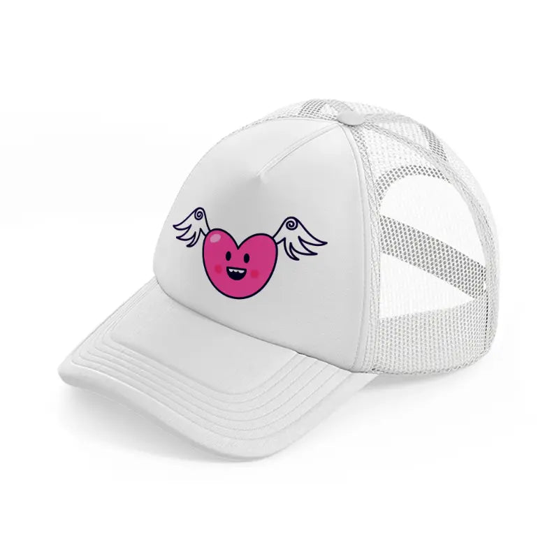 flying heart white trucker hat