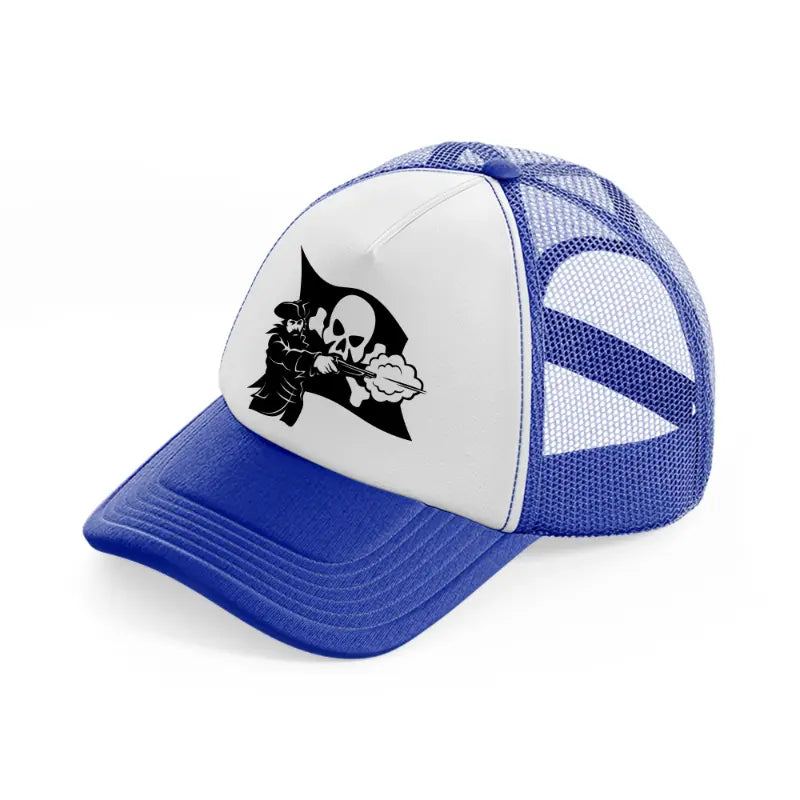 captain flag blue and white trucker hat