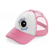 meet me at midnight blue pink and white trucker hat