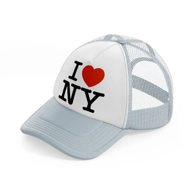 i love ny grey trucker hat