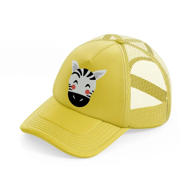 zebra gold trucker hat
