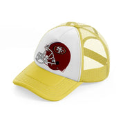 49ers red helmet yellow trucker hat