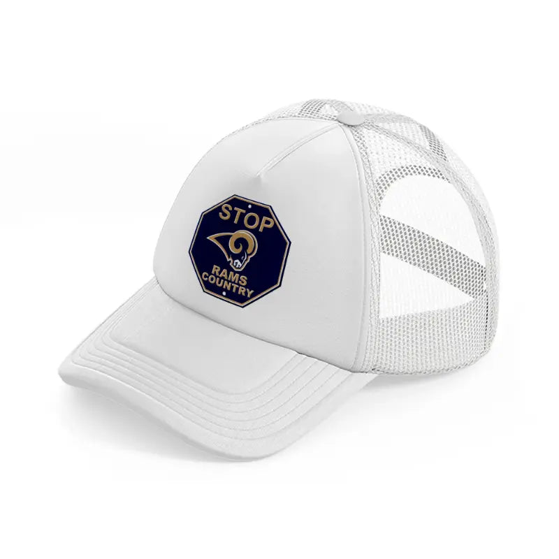 stop rams country white trucker hat