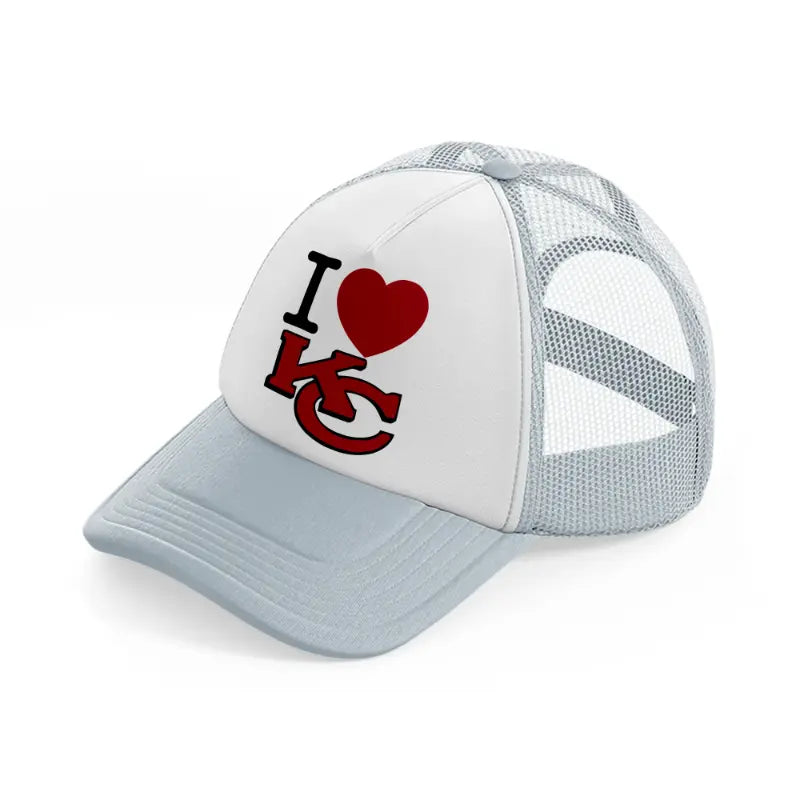 i love kc grey trucker hat