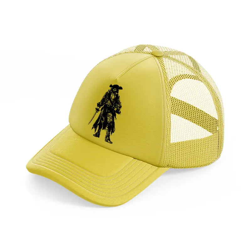 pirate & sword gold trucker hat