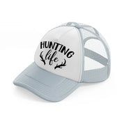 hunting life horns grey trucker hat