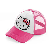 hello kitty emoji neon pink trucker hat