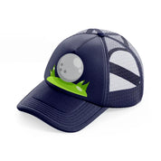 golf ball white navy blue trucker hat