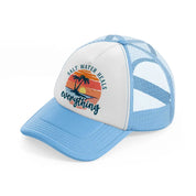 salt water heals everything sky blue trucker hat