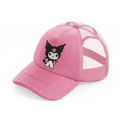 bat kitty smiling pink trucker hat