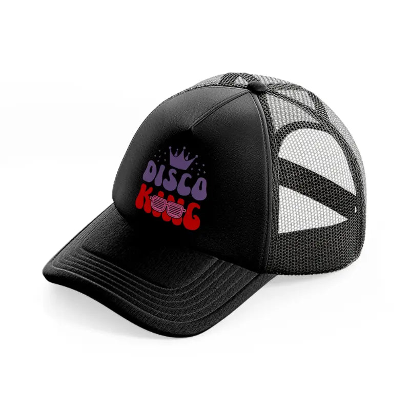 disco king black trucker hat