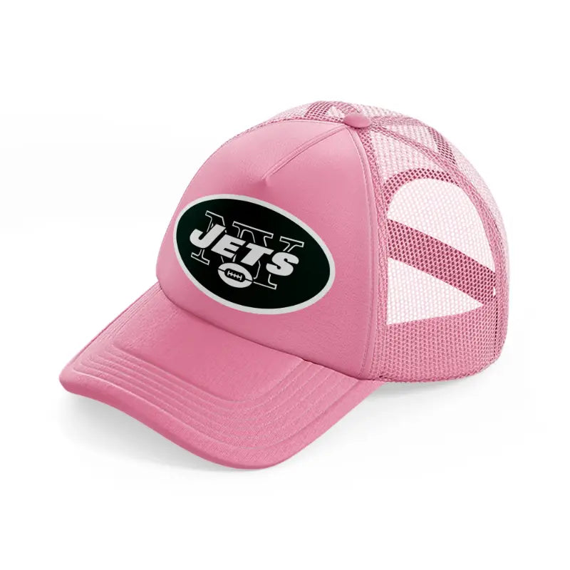 new york jets badge pink trucker hat