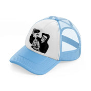 skull & hourglass sky blue trucker hat