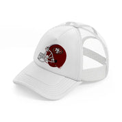 49ers red helmet white trucker hat