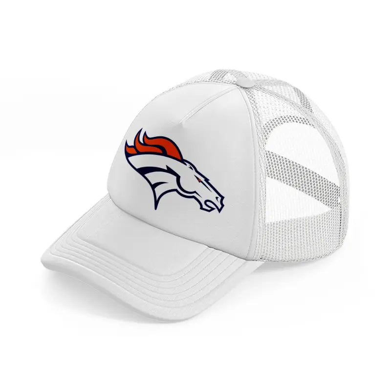 denver broncos emblem white trucker hat