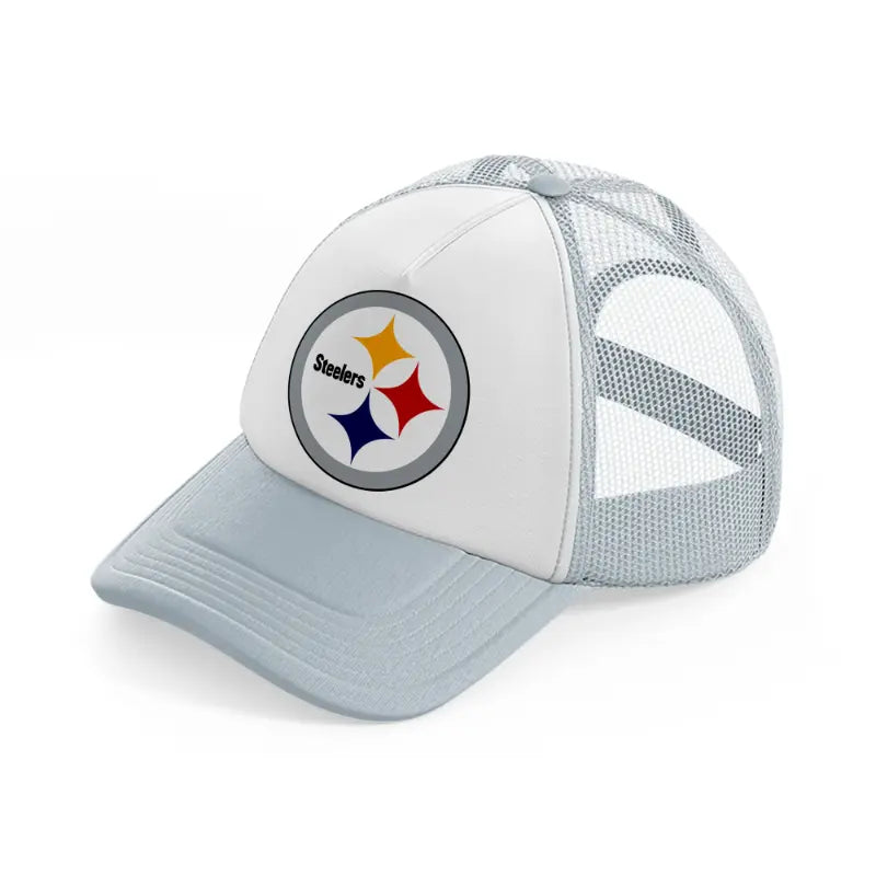 pittsburgh steelers badge grey trucker hat
