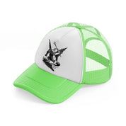 devil lime green trucker hat