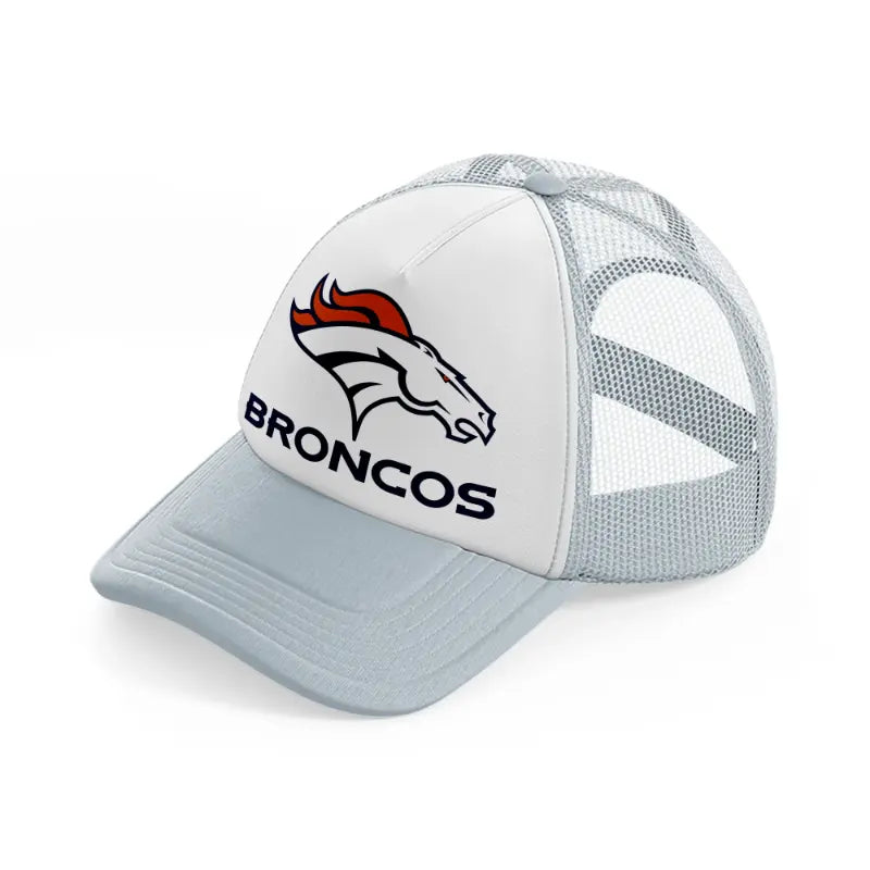 denver broncos logo grey trucker hat