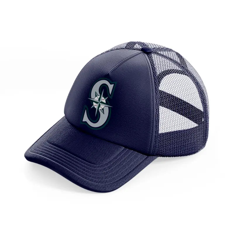 seattle mariners navy blue trucker hat