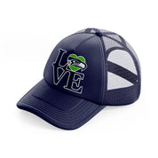 seattle seahawks love navy blue trucker hat