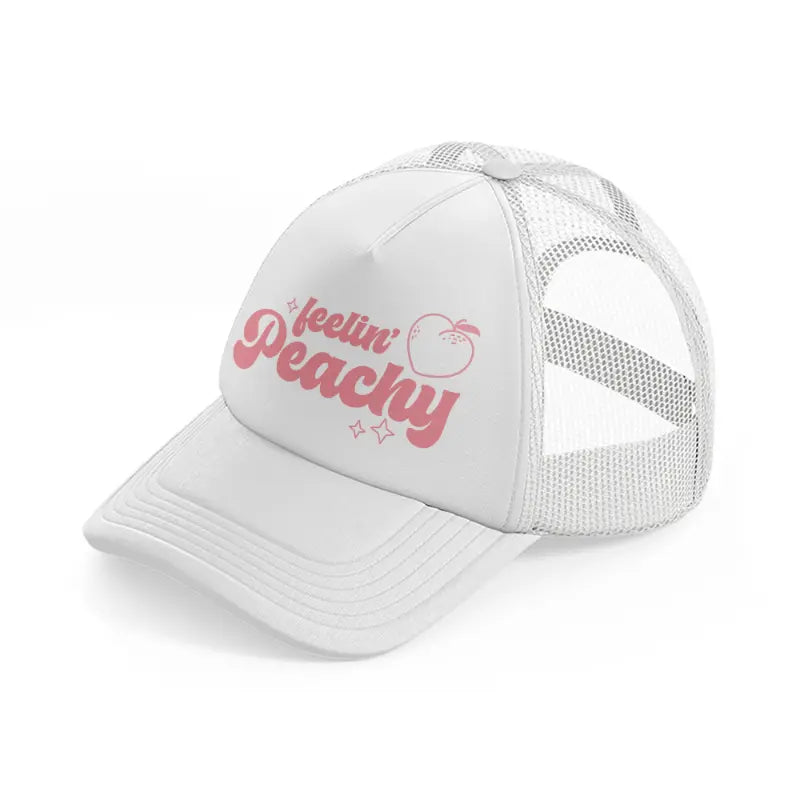 feelin' peachy white trucker hat