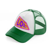 lol green and white trucker hat