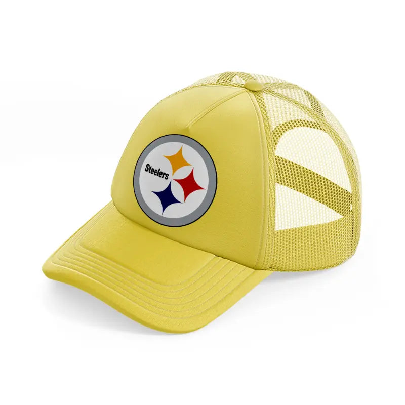 pittsburgh steelers badge gold trucker hat