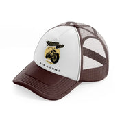 harley club 24 hours bar & grill brown trucker hat
