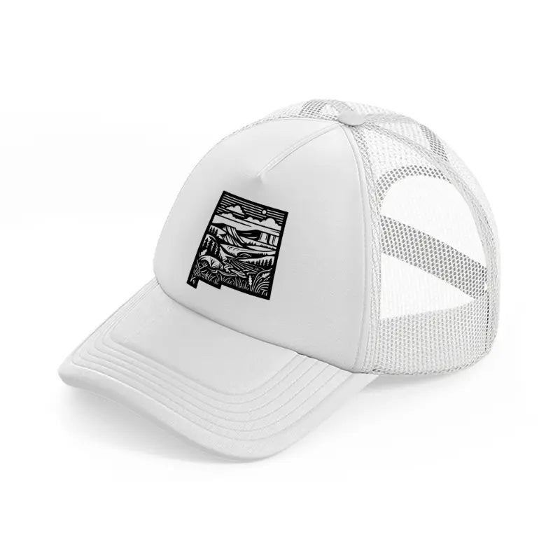 landscape white trucker hat