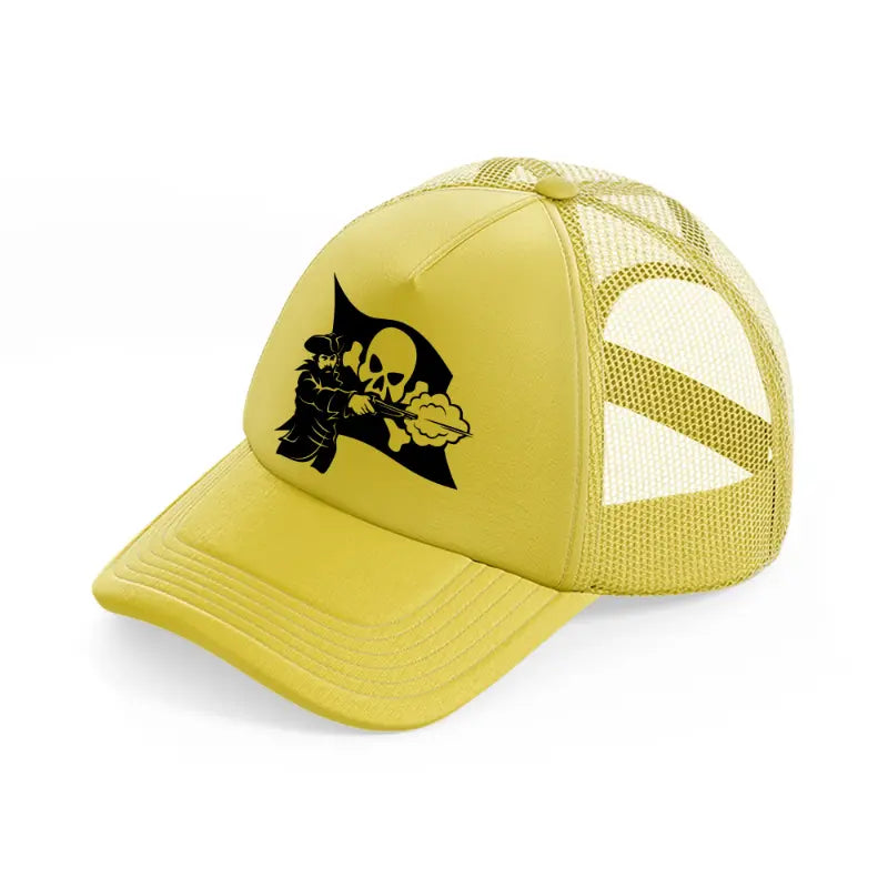 captain flag gold trucker hat