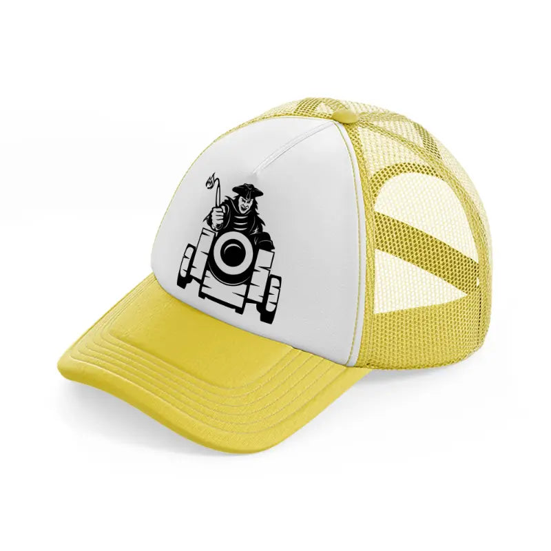 canon ball yellow trucker hat