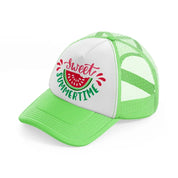 sweet summer time lime green trucker hat