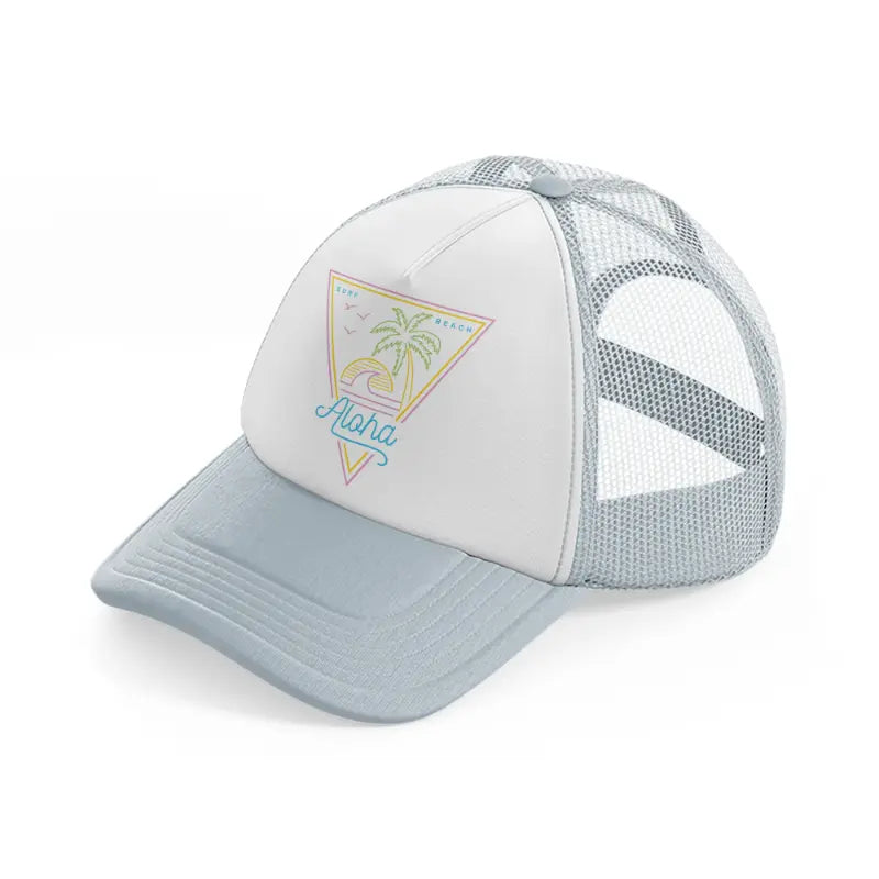 h210805 09 aloha 80s style vintage grey trucker hat