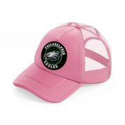 philadelphia eagles green badge pink trucker hat