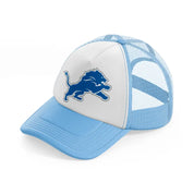 detroit lions emblem sky blue trucker hat