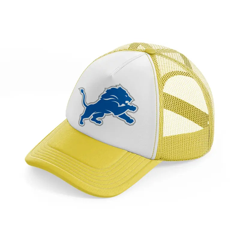 detroit lions emblem yellow trucker hat