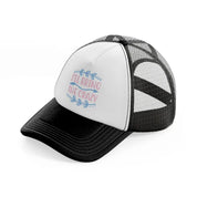 7 black and white trucker hat