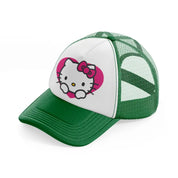 hello kitty love green and white trucker hat