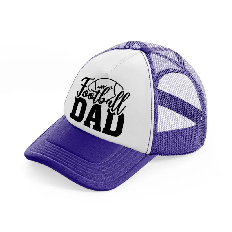 football dad purple trucker hat