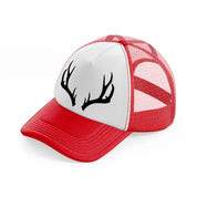deer horn red and white trucker hat