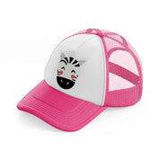 zebra neon pink trucker hat