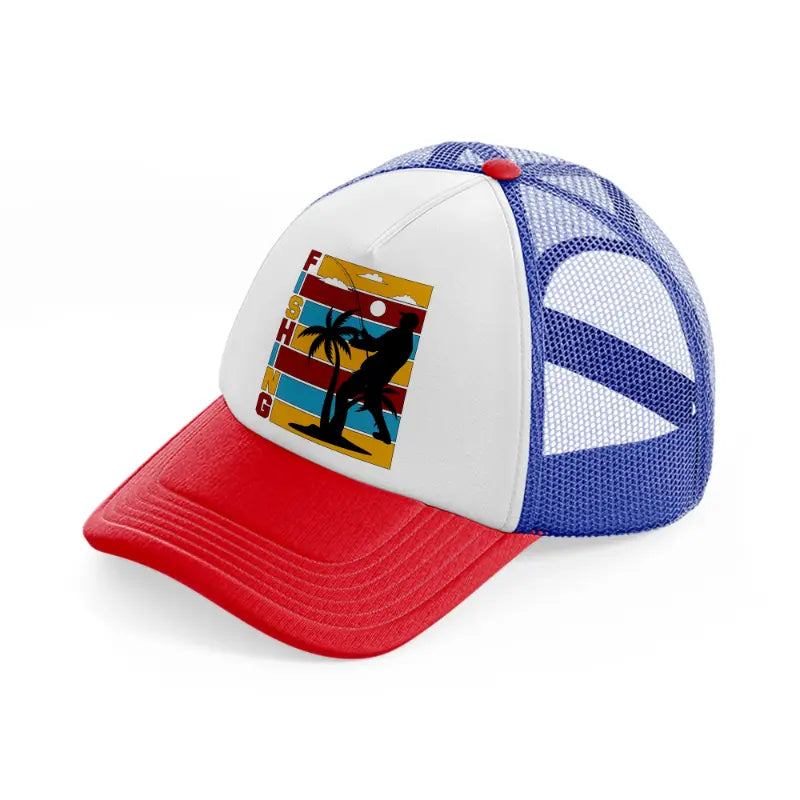 fishing retro multicolor trucker hat